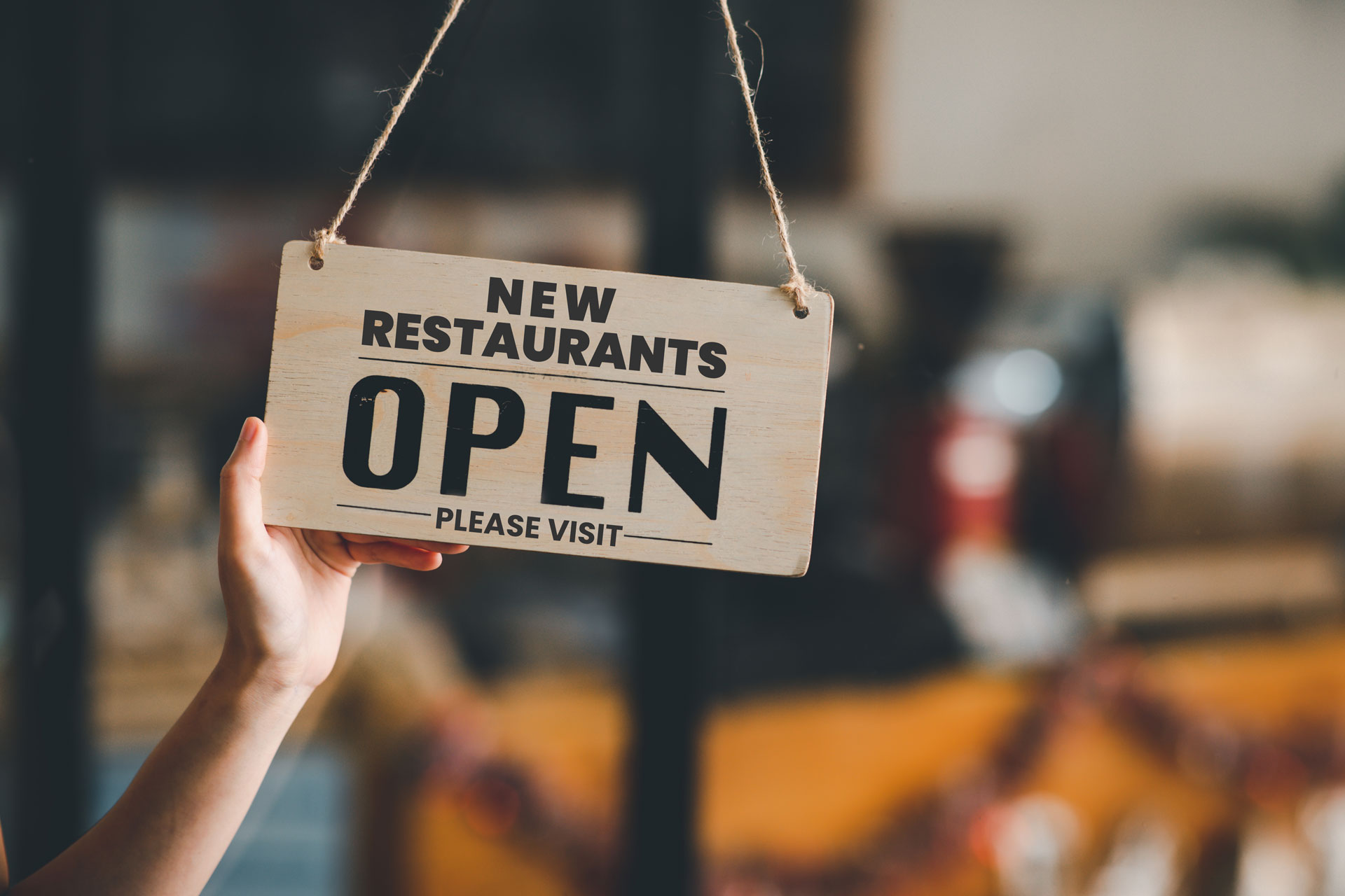 New Restaurants Open sign on door