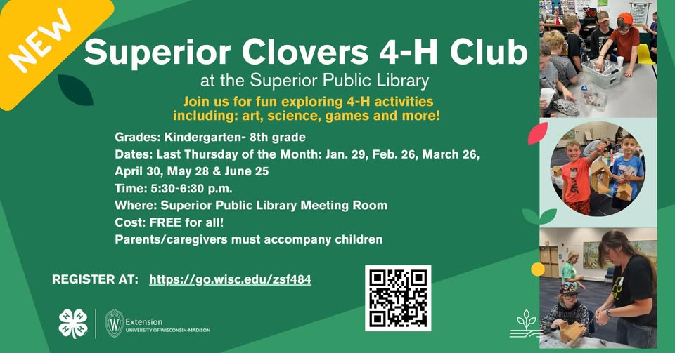 4-H Clovers Club @ Superior Public Library – Superior