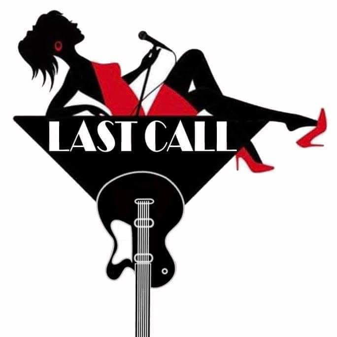 A brag silhouette of a woman in a red dress and heels sings into a microphone while lounging in a martini glass combined with a guitar. The words "LAST COL" are displayed across the glass.