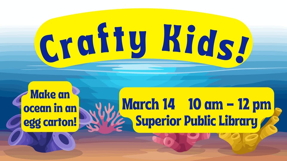 Crafty Kids, Ocean Crafts w/Egg Cartons@ Superior Public Library – Superior
