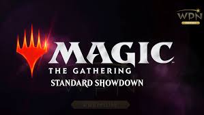 The "Magic: The Gathering Standard Showdown" logo featuring the red Planeswalker symbol and WPN (Wizards Play Network) Premiere logo on a dark background.